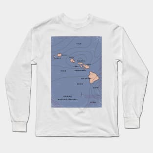 Hawaii weather map Long Sleeve T-Shirt